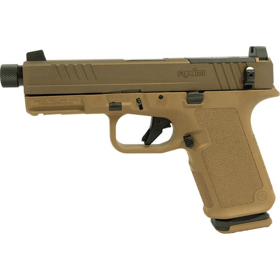 Ruger RXM Handgun 9mm Luger 15rd Magazines (2) 4.5 1/2x28 Threaded Barrel Black Tan w/Slide Lock