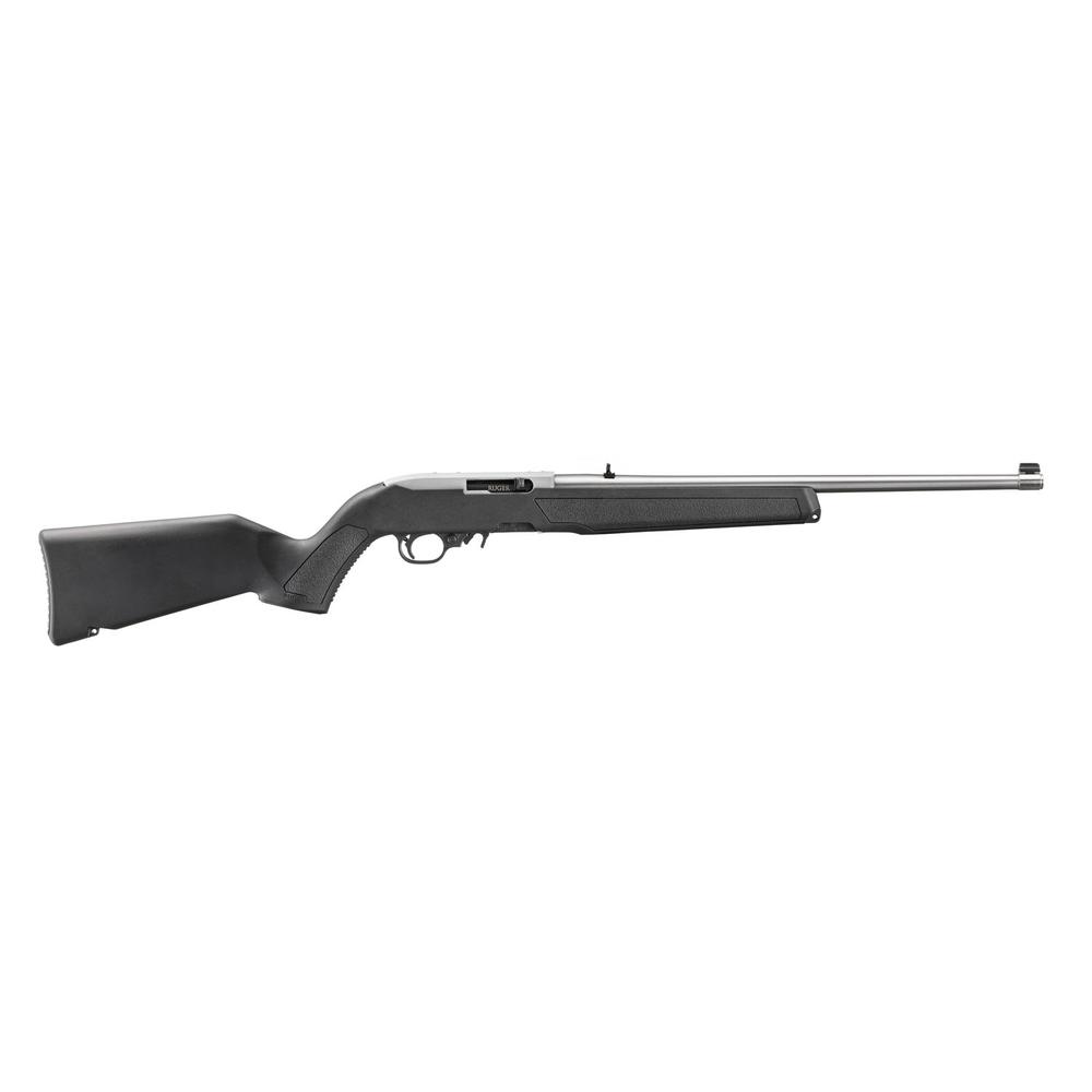 Ruger 10/22 Satin Black Carbine .22 LR 10rd Magazine(1) 18.5" Stainless Barrel Synthetic Stock BX Trigger Gold…