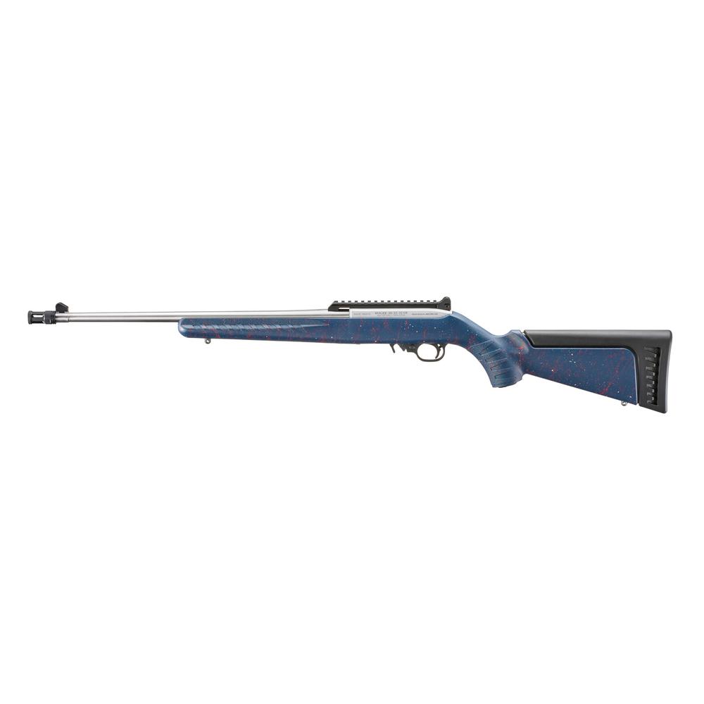Ruger 250th Anniversary 10/22 Rifle .22 LR 10rd Magazine 18.5" Stainless Barrel Blue w/Red and White Splatter…