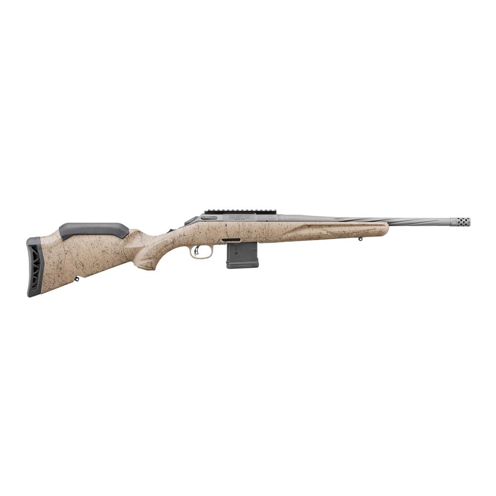 Ruger American Gen II Ranch Left Handed Rifle 5.56mm 10rd Magazine 16.1" Fluted Threaded Barrel FDE Splatter Stock
