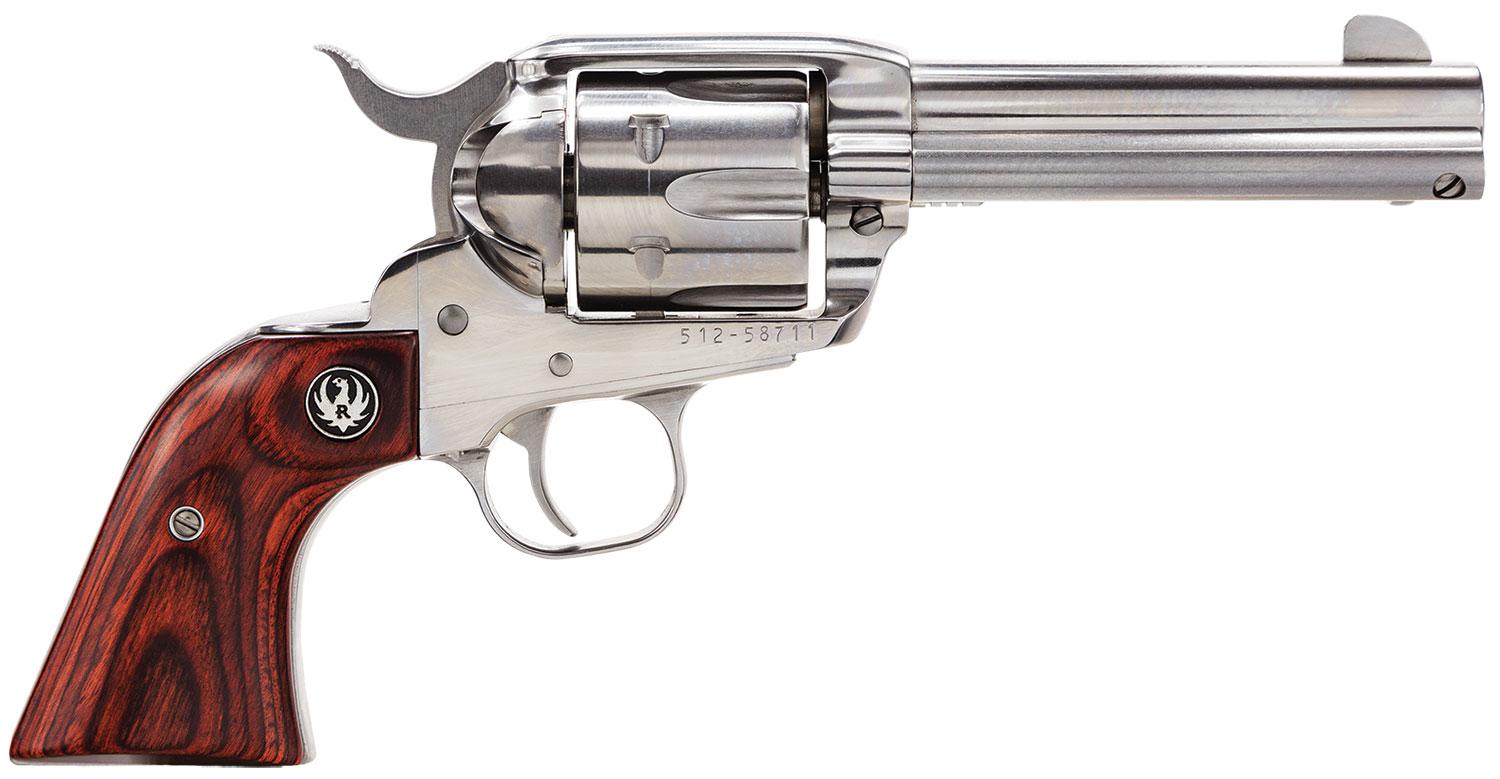 Ruger Vaquero Stainless 357 MAG SA Revolver 4.62 BBL Gloss STS
