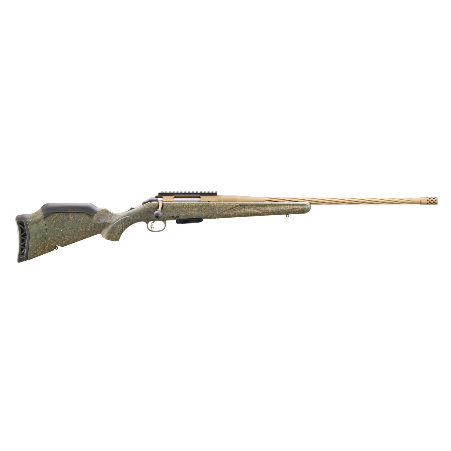Ruger American Gen II Predator Rifle .223 Rem 5RD Magazine 22" Fluted Threaded Burnt Bronze Barrel Green Splatter Stock