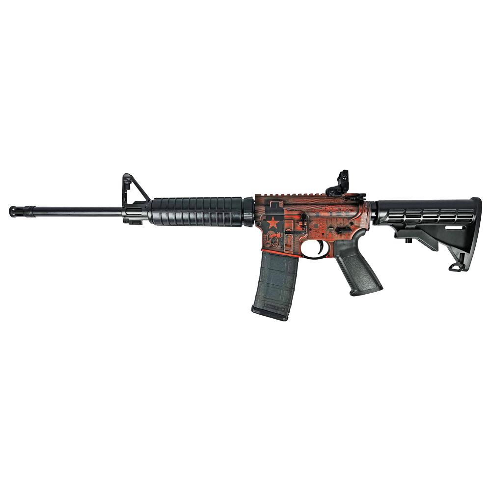 Ruger "Texas Orange" AR-556 Rifle 5.56mm NATO 30rd Mag 16.10" Barrel Custom Stock Finish