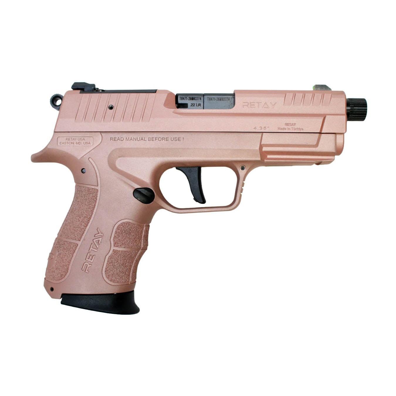 Retay RXP22 Handgun .22 LR 13RD Magazines(2) 4" Threaded Barrel Rose Gold