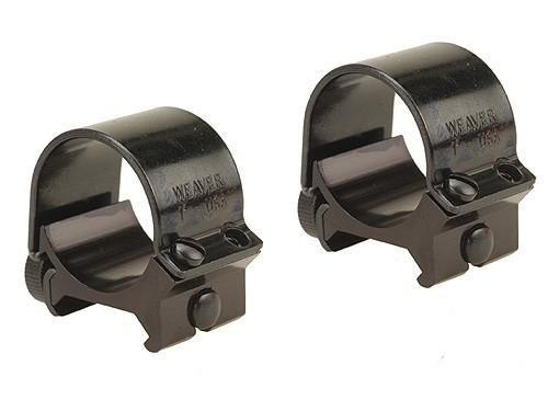Weaver Mounts 49030 Top Mount Scope Ring Set Black Steel 1" Tube Low Quick Detach