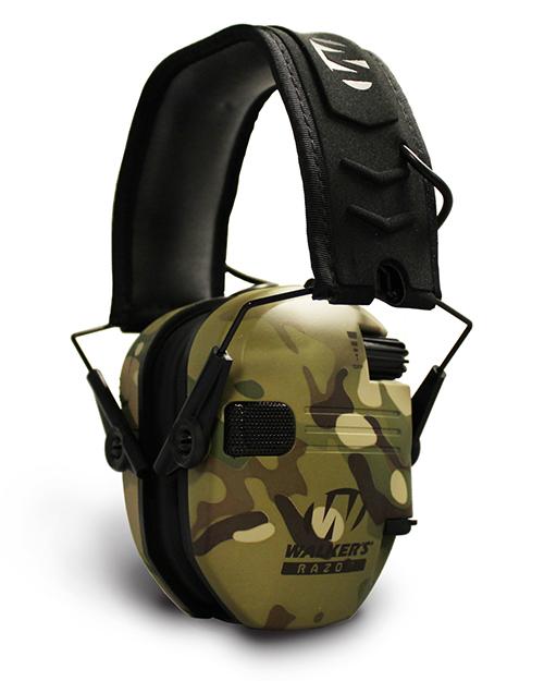 Walker's Razor Slim Shooter Folding Electronic Muff- Camo Tan Ear Muff