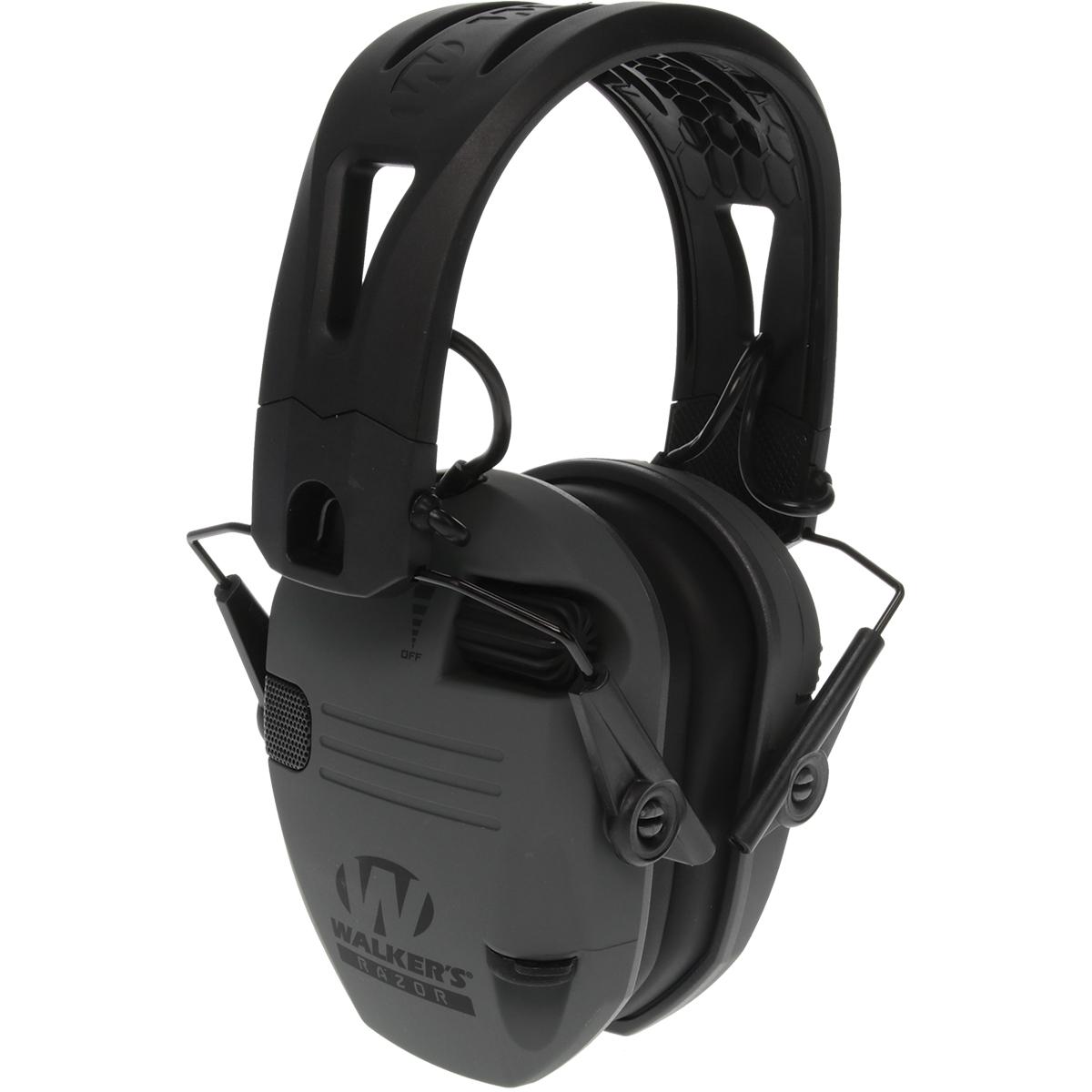 Walker's Razor Tacti-Grip Ear Muffs -Battleship Gray 23NRR