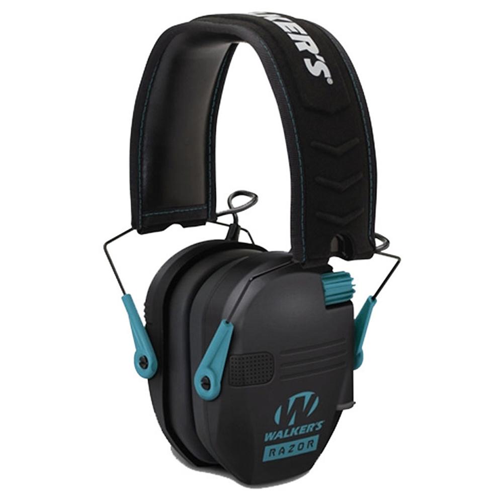 Walker's Razor Series Slim Shooter Folding Electronic Muff - Teal Ear Muff