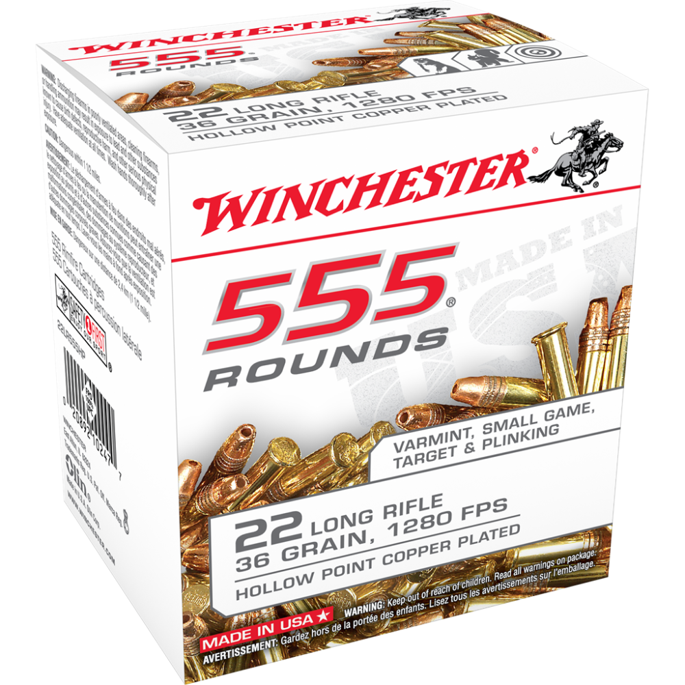 Winchester .22 LR Bulk Pack Rimfire Ammunition 36 gr CPHP 555/ct-img-1