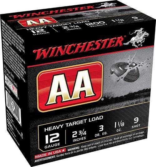Winchester AA Heavy Target Load 12 Gauge 2.75 Inch 1 1/8 Oz. #9 Shot 25 Rounds chester AA Heavy Target Load 12 Gauge 2.75 Inch 1 1/8 Oz. #9 Shot 25 Rounds Ammo
