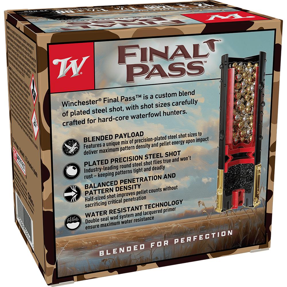 Winchester Final Pass Shotshells 12 ga 3" 1-1/4 oz 1400 fps #1.5 & #BB 25/ct