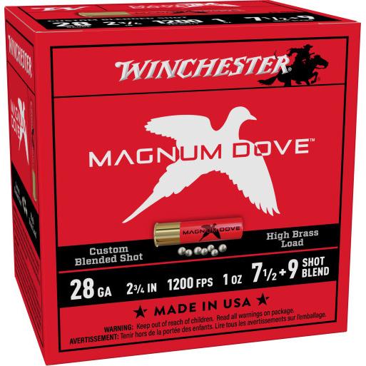 Winchester Magnum Dove Shotshell 28GA 2-3/4" 1OZ 1200 FPS #5&9 25/Ct