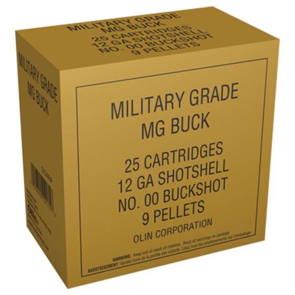 Winchester Military Grade Shotshells 12 ga 2-3/4" 9 plts #00 25/ct
