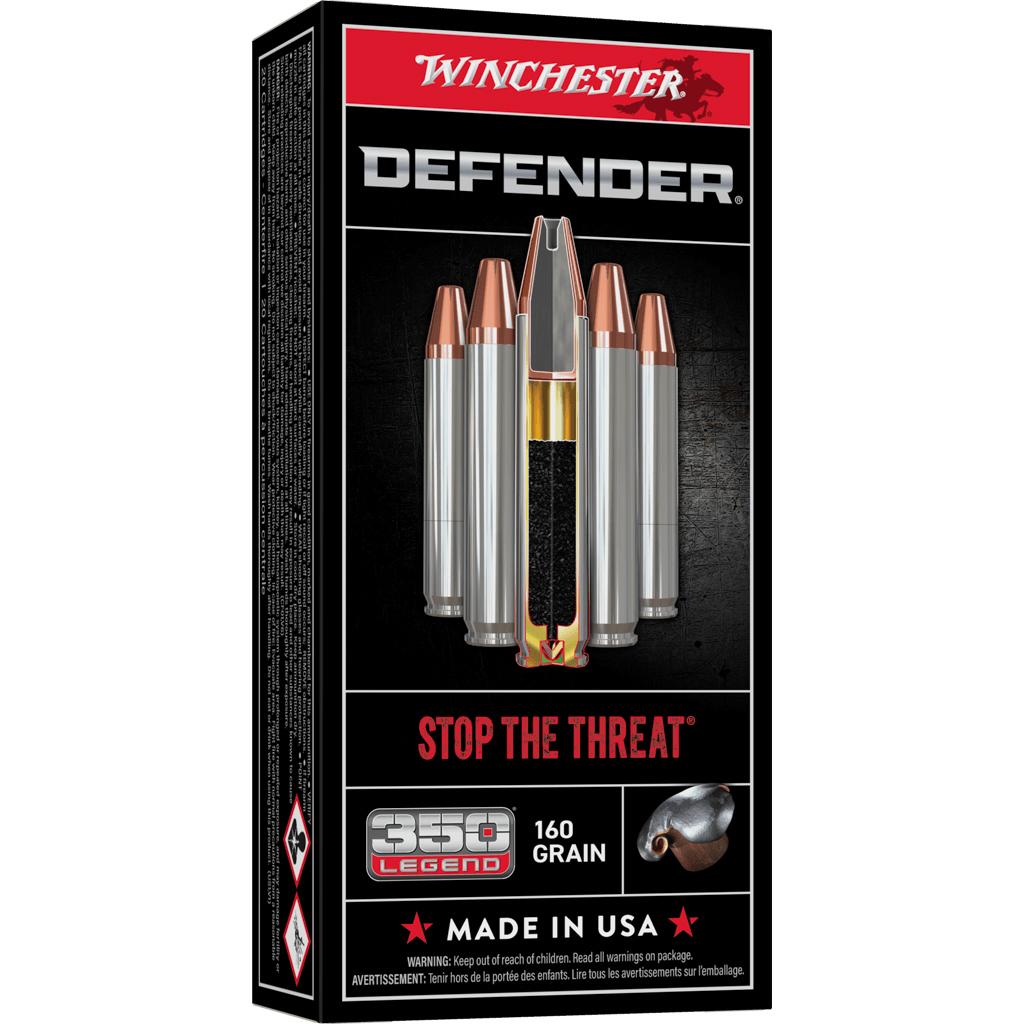 Winchester Ammo S350PDB Defender 350 Legend 160 gr Bonded Protected Hollow Point 20 Per Box/ 10 Cs