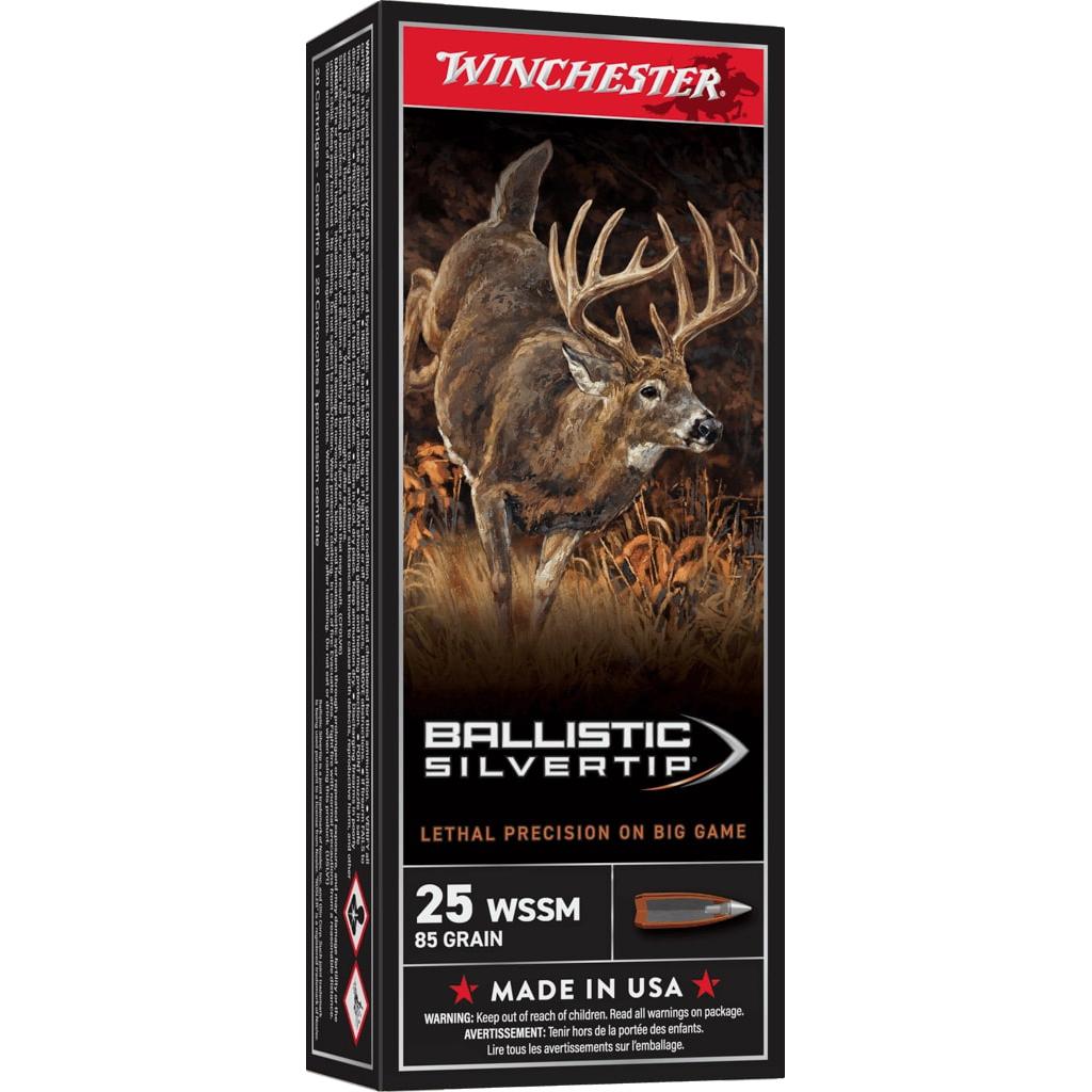 Winchester Ammo SBST25WSS Ballistic Silvertip 25 WSSM 85 gr Fragmenting Polymer Tip 20 Per Box/ 10 Cs