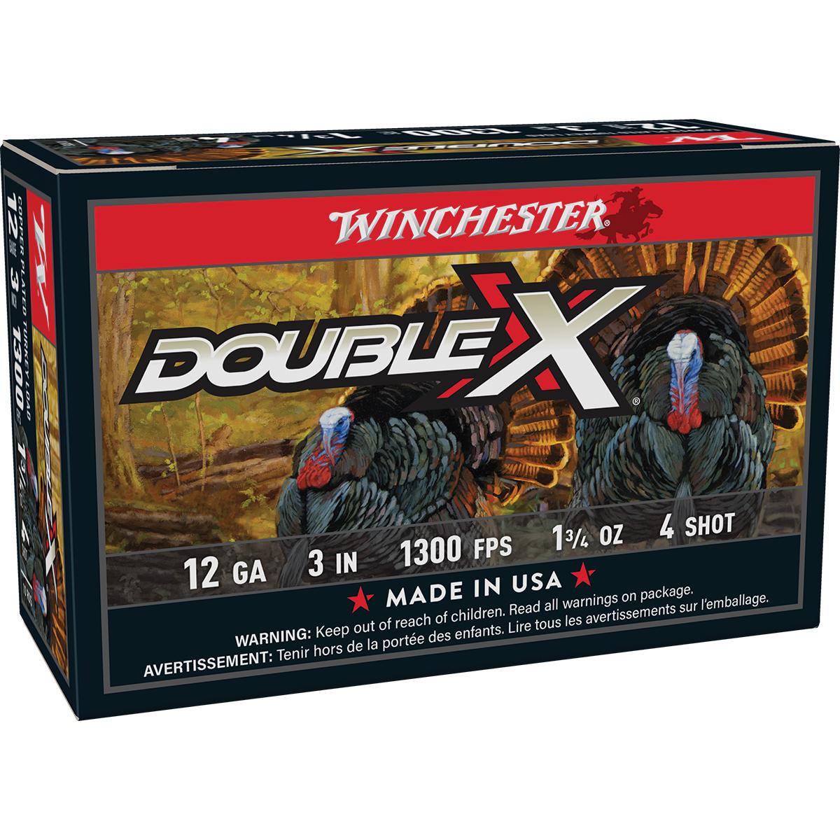 Winchester Ammo STH1234 Double X High Velocity Turkey 12 Gauge 3" 1 3/4 oz 1300 fps 4 Shot 10 Bx/10 Cs - Winchester - LEAD
