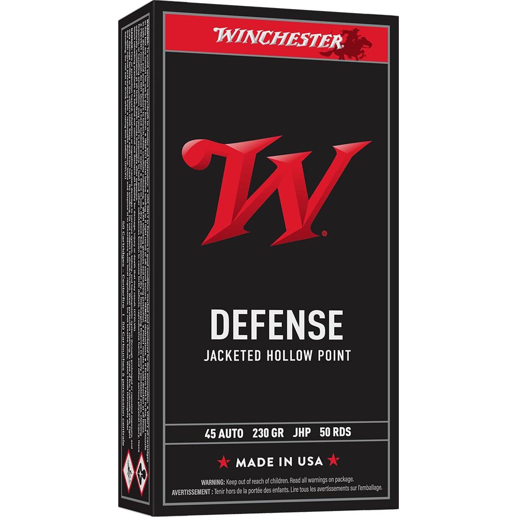 Winchester Ammo USA45JHP USA Defense 45 ACP 230 gr Jacketed Hollow Point (JHP) 50 Per Box/ 10 Cs - Winchester - JACKETED HOLLOW POINT