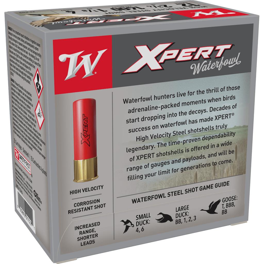 Winchester Xpert High-Velocity Steel Shotshells 12 ga 2-3/4" 1-1/8 oz 1400 fps #4 25/ct