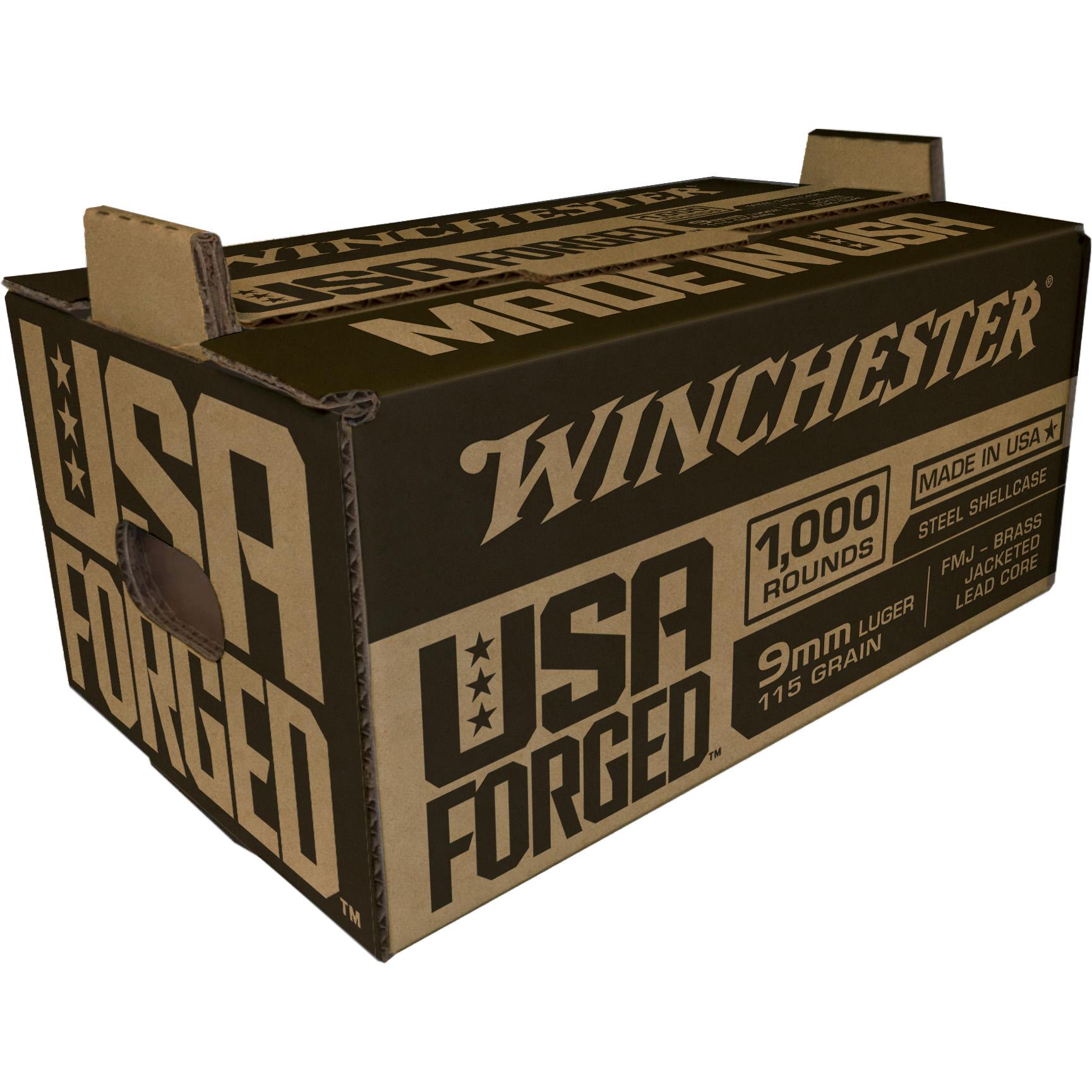 Winchester USA Forged - Steel Case Handgun Ammunition 9mm Luger 115gr FMJ 1-img-0