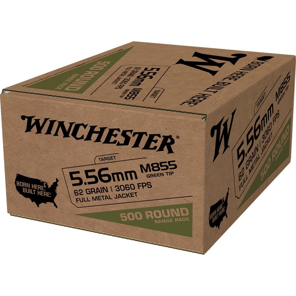 Winchester USA Lake City M855 Rifle Ammo 5.56mm 62gr FMJ 3060 fps 500 rd -img-1