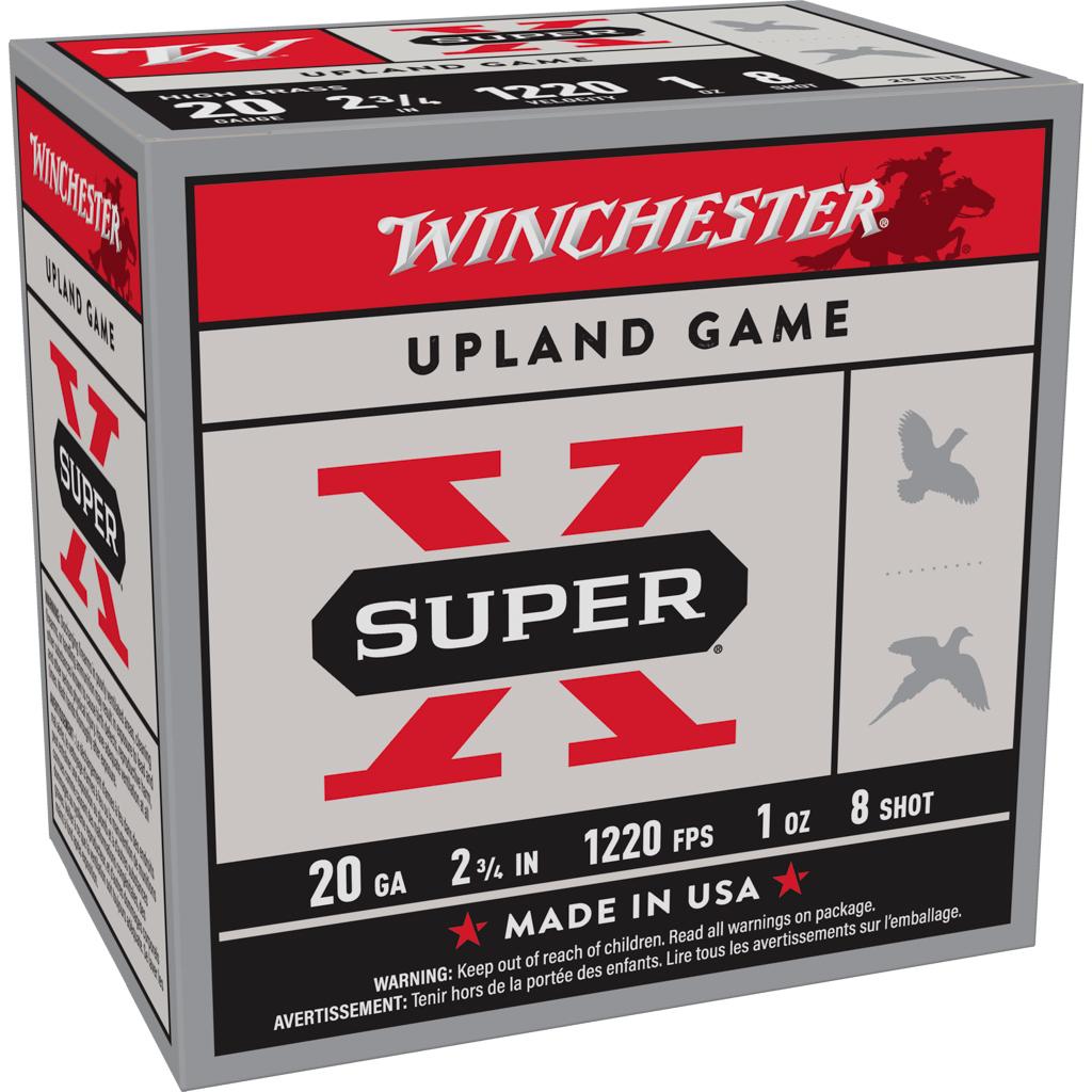 Winchester Super-X High Brass 2.75" 20 Gauge Ammo 8 25/box X208