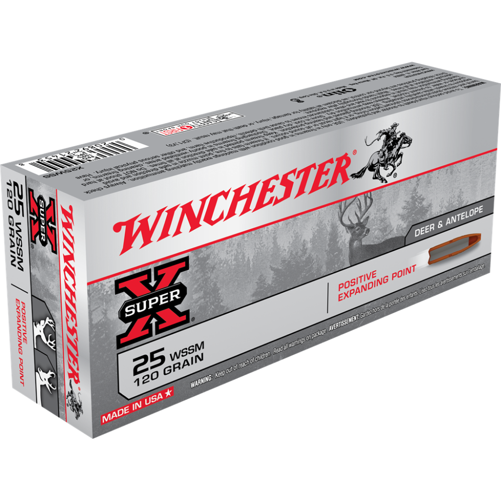 Winchester Ammo X25WSS Super X 25 WSSM 120 gr Positive Expanding Point (PEP) 20 Per Box/10 Cs