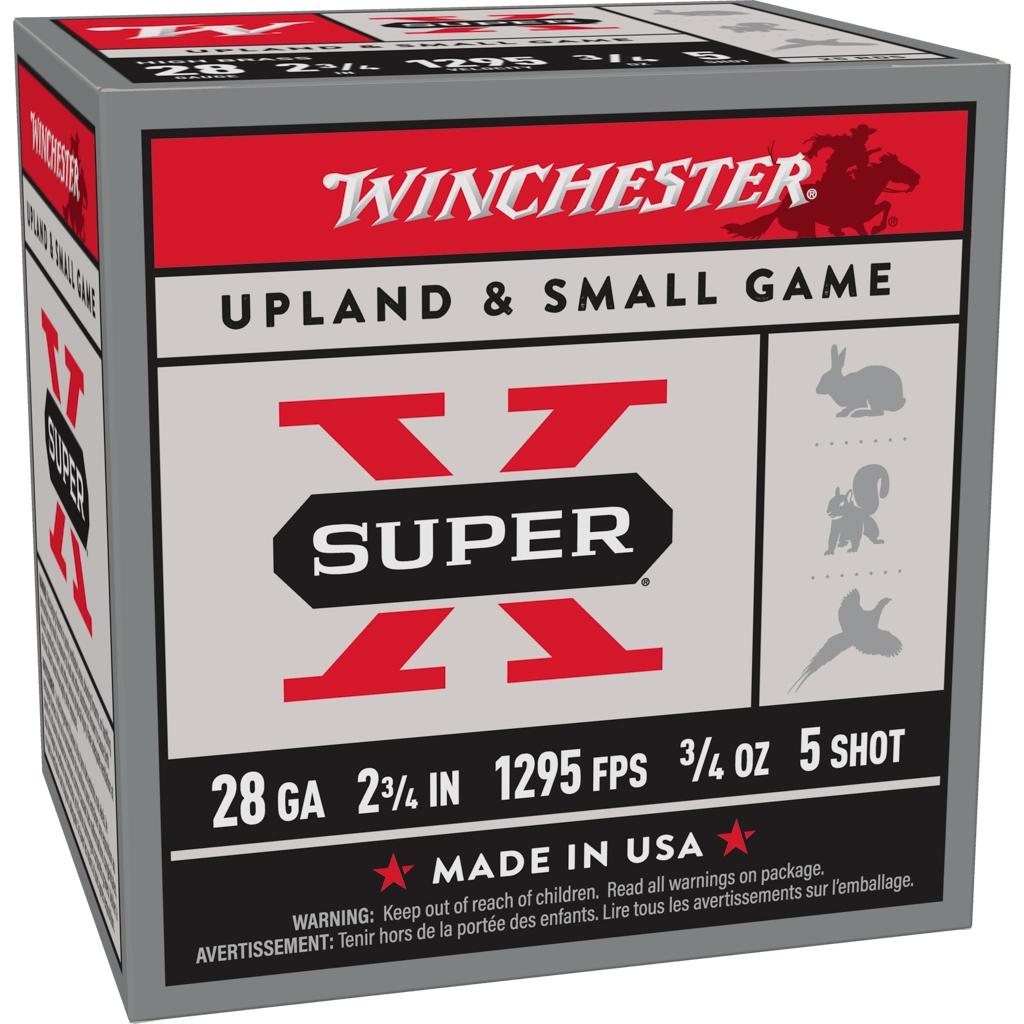 Winchester Ammo X285 Super X Heavy Game Load High Brass 28 Gauge 2.75" 3/4 oz 1295 fps 5 Shot 25 Bx/10 Cs - Winchester - 28 Gauge