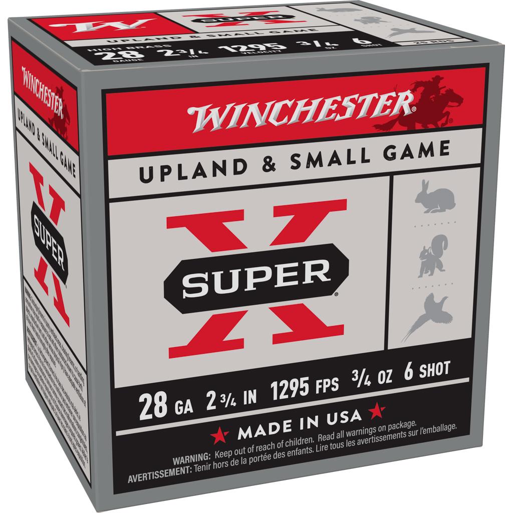 Winchester Super-X High Brass 28 Gauge Ammo 2-3/4" #6 Lead 3/4 oz 1295 fps - Winchester - 28 Gauge