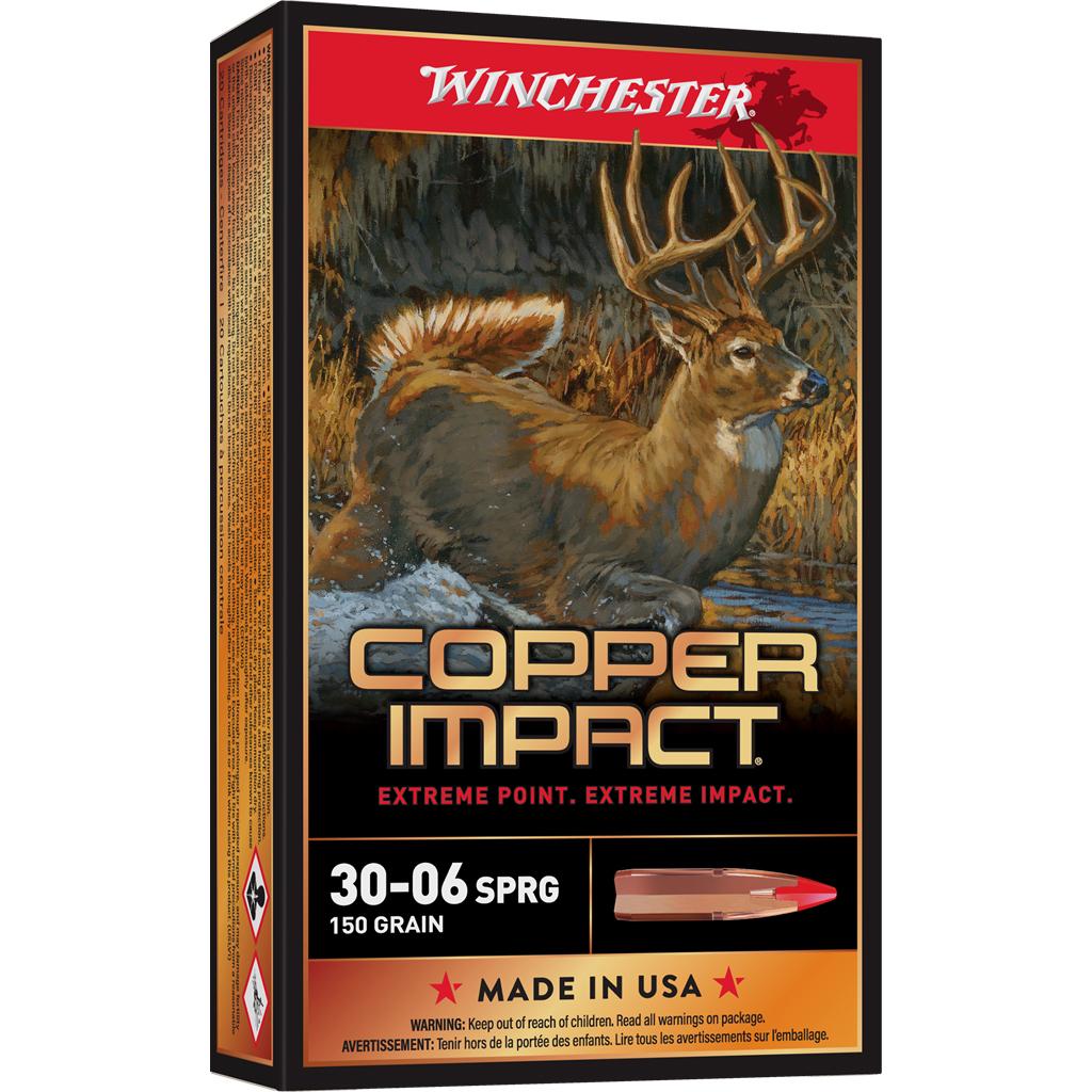 Winchester Copper Impact 30-06 SPRG 150gr BT 2920 fps 20/ct X3006CLF-img-0