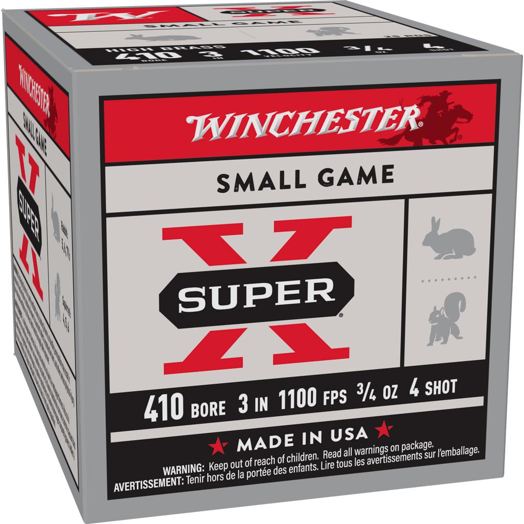 Winchester X413H4 Super X Heavy Game Load 410 Gauge 3" 3/4 oz 1100 fps 4 Shot - Winchester - 410 Gauge