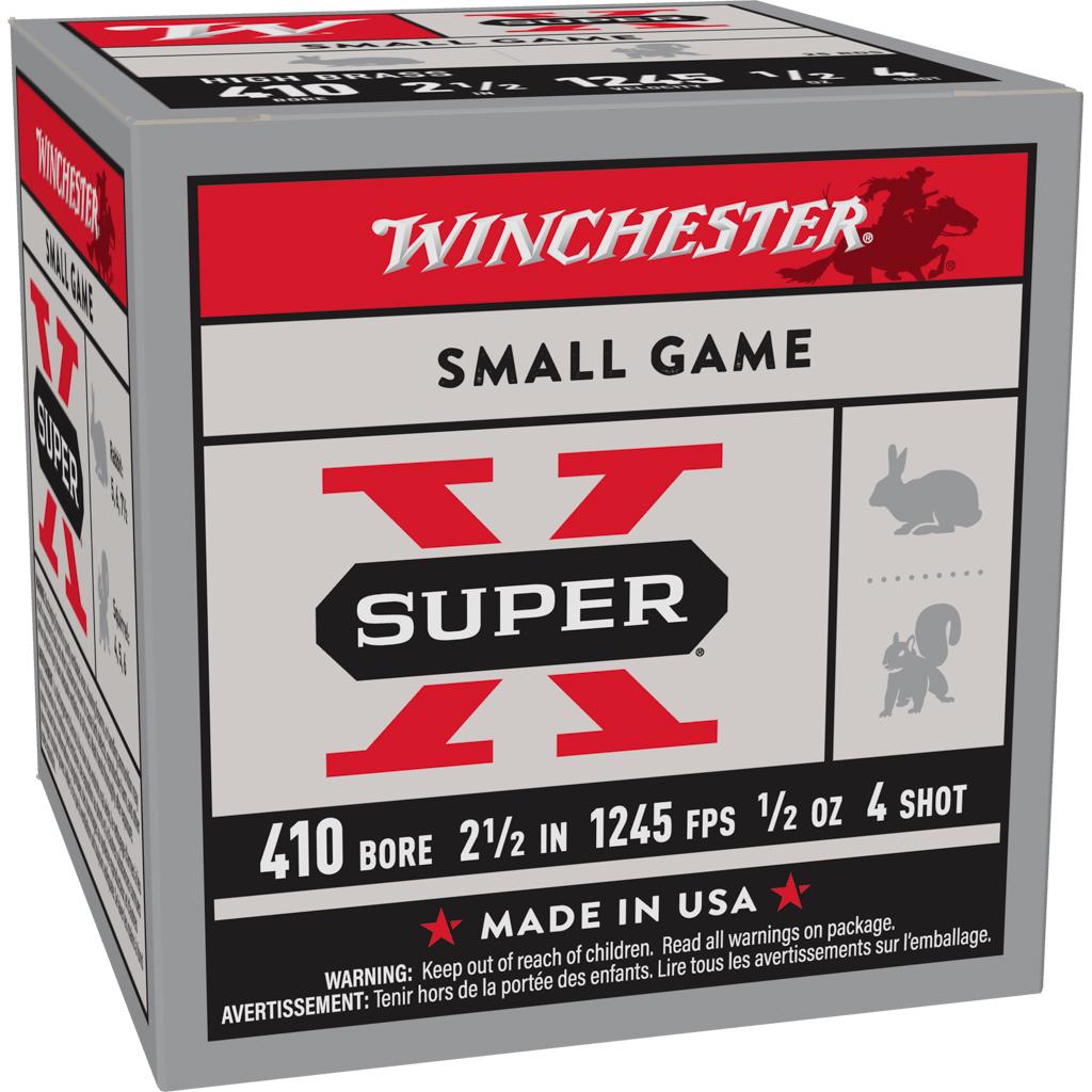 Winchester X414 Super X 410 Gauge 2.50 in 1/2 oz 4 Shot 25 Rounds