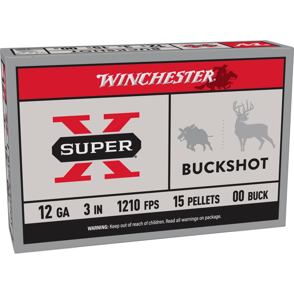12 Ga Lead-00 Buck 15 Pellets 3" 5 Rds Winchester Shotgun Ammo - Winchester - 12 Gauge