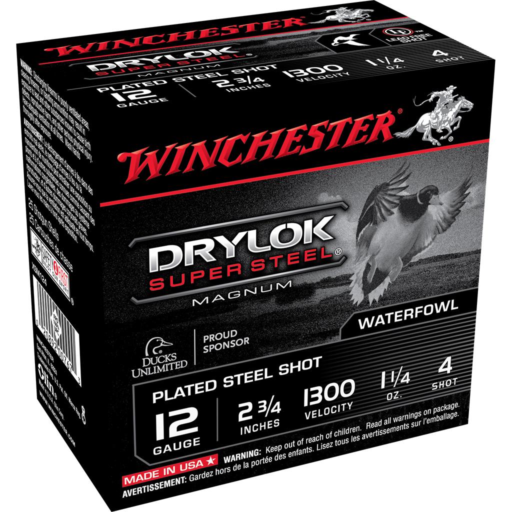 Winchester XSM124 12 Gauge 2.75 in 1.25 oz #4 Plated Steel Shot 25 Rounds