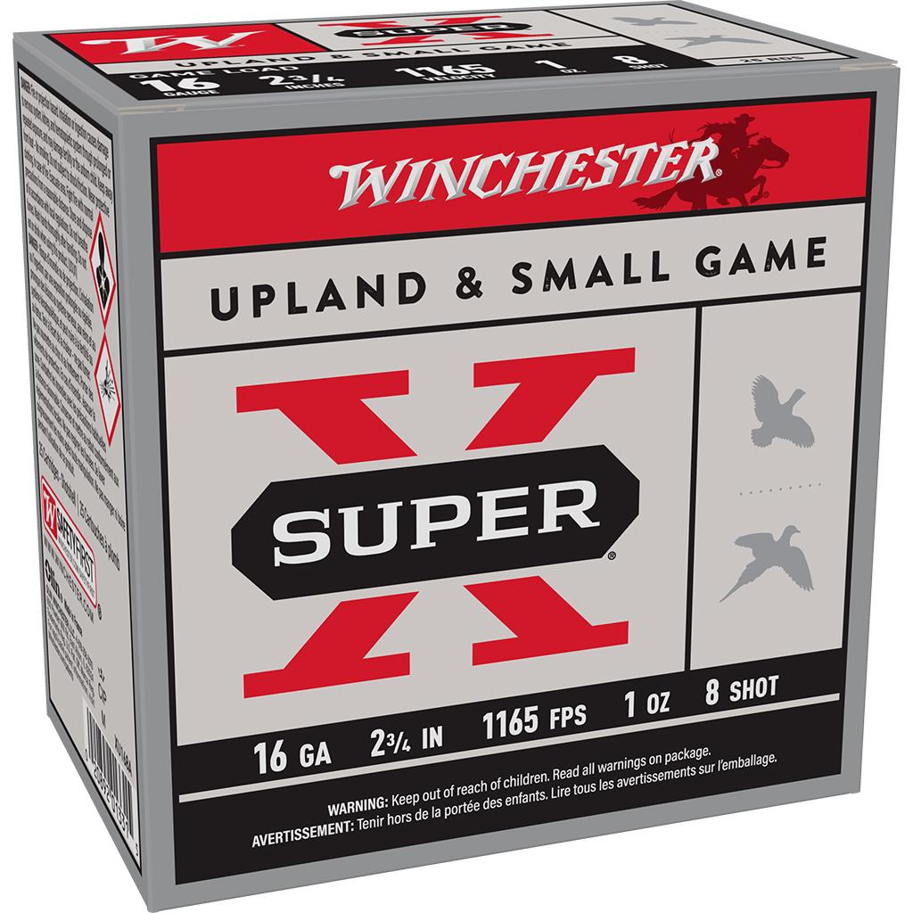 Winchester Super-X 16 Gauge Ammo 2.75" 1oz 1165 fps #8 Shot 25 Round Box - Winchester - 16 Gauge