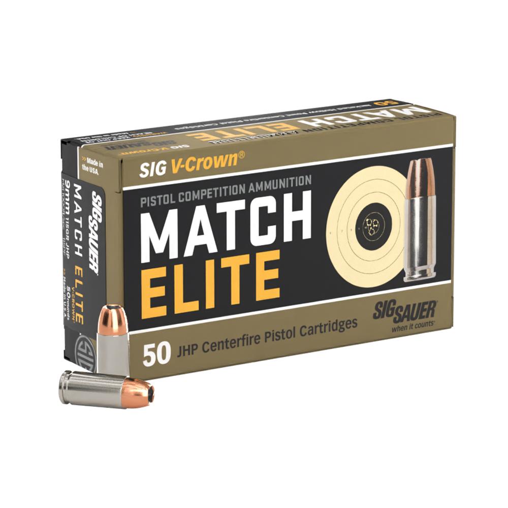 Ammo 9mm Luger 115gr V-CROWN Nickel-Plated Brass – 50rd