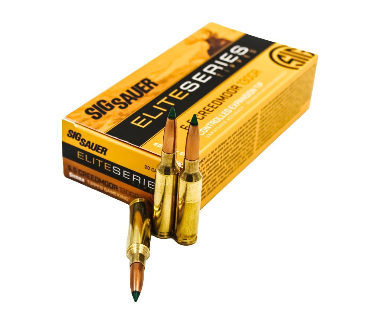 Sig Sauer E65CMTH120 Elite Hunter Tipped 6.5 Creedmoor 130 gr 2850 fps Controlled Expansion Tip (CET) 20 Bx