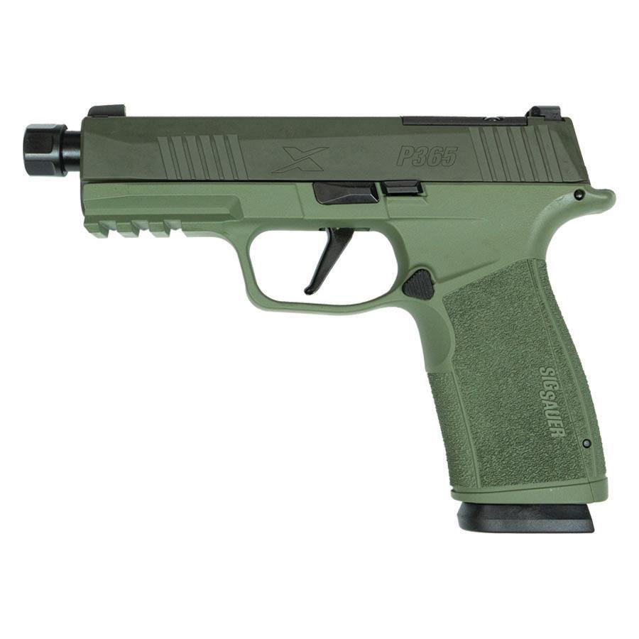 Sig Sauer P365 XMacro Handgun 9mm Luger 17rd Magazines (2) 3.7" Barrel Two Tone Green TB view 2