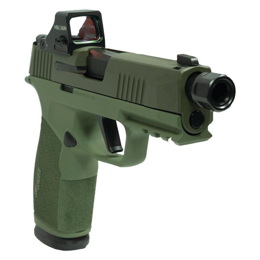 Sig Sauer P365 XMacro Handgun 9mm Luger 17rd Magazines (2) 3.7 Barrel Two Tone Green TB with Optic