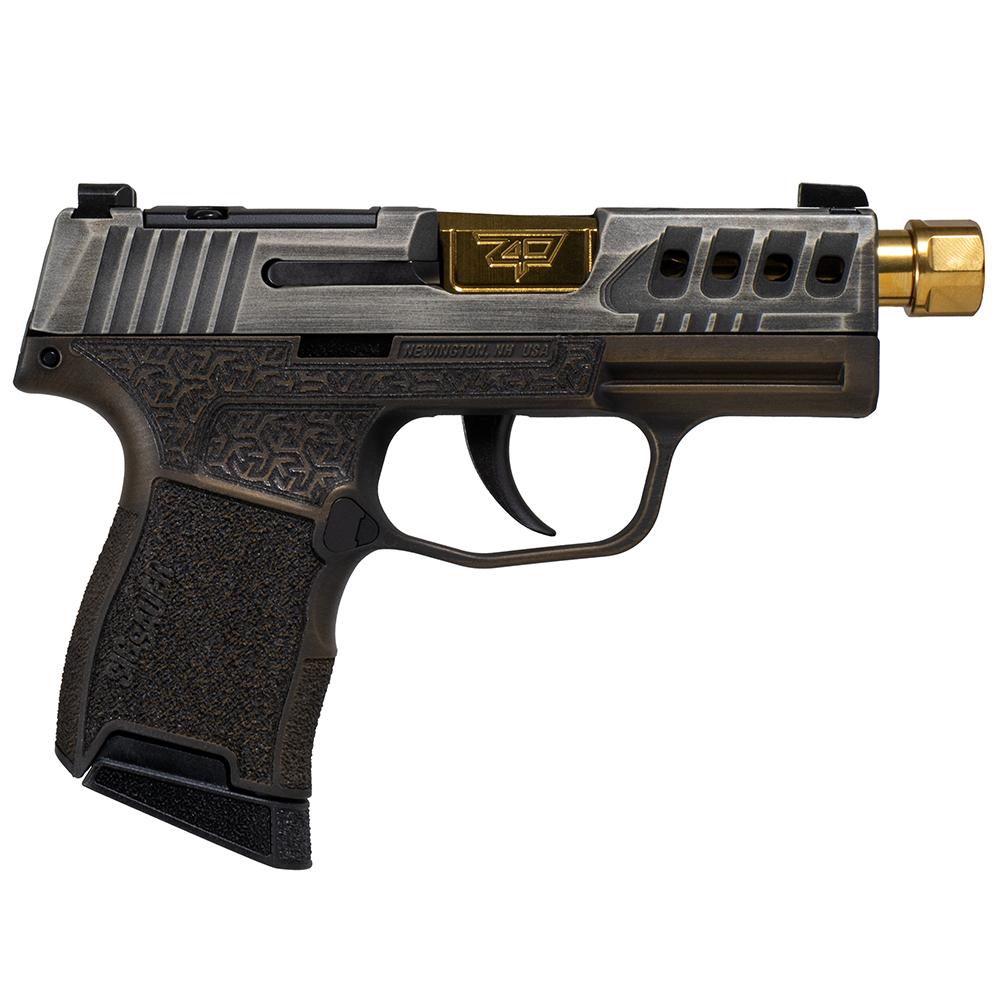 Sig Sauer P365 Gold Bug Handgun 9mm luger 10rd Magazines(2) 3.7 Threaded-img-0