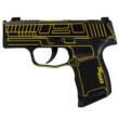 P365 9MM 3.1 STRKR XRAY3 2 MAGS MANL SAFT-Orca Cut Chunk Brl Blk-Yellow Lsr
