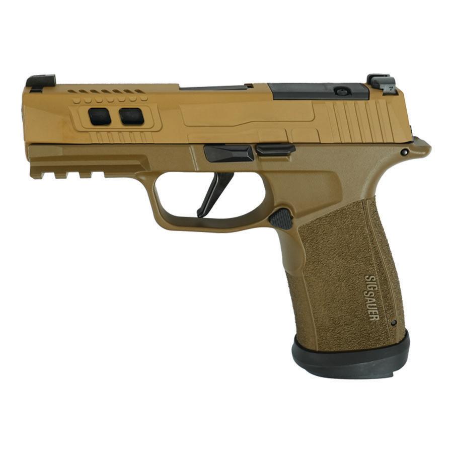 Sig Sauer P365 Two-Tone Brown XMACRO TACOPS Handgun 9mm Luger 17rd Magazines(4) 3.7 Barrel