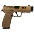 SIG P365 XMACRO TACOPS 9MM 3.7" (4)17rd Stl Mags-2Tone Brown Blk Thrdls Brl