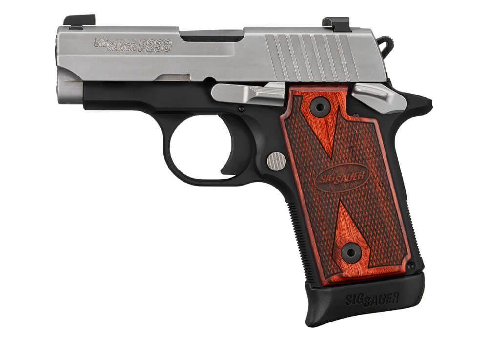 Sig Sauer P238 Handgun .380 Auto 6rd(1) & 7rd(1) Magazines 2.7" Barrel Two Tone Finish Manual Safety