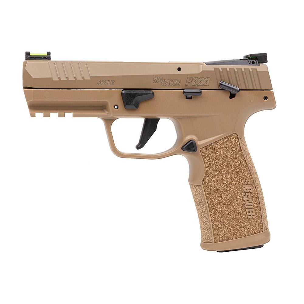 SIG P322 22LR 4IN COYOTE ADJ FIBER OPTIC SIGHTS (2)20RD OPTIC READY