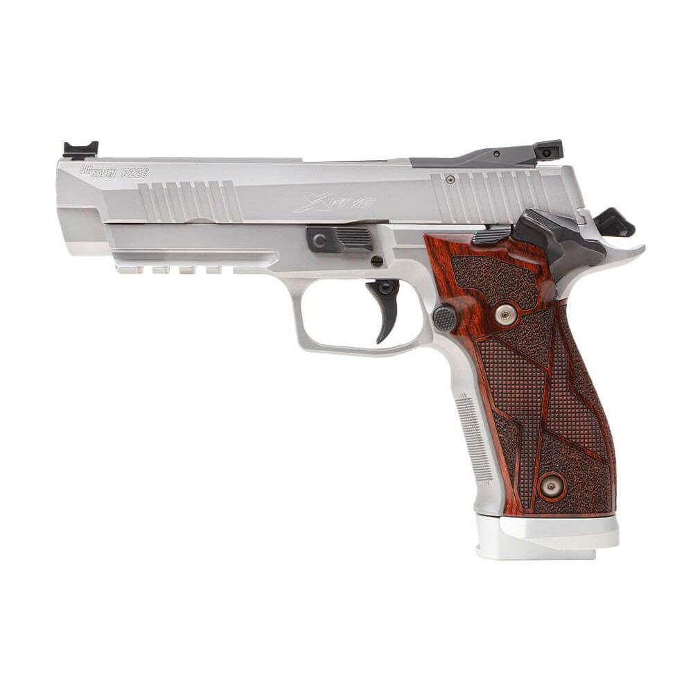 Sig Sauer P226 X-Five Stainless Custom Works Handgun 9mm Luger 10rd Magazines(3) 5" Barrel Cocobolo Grips SAO