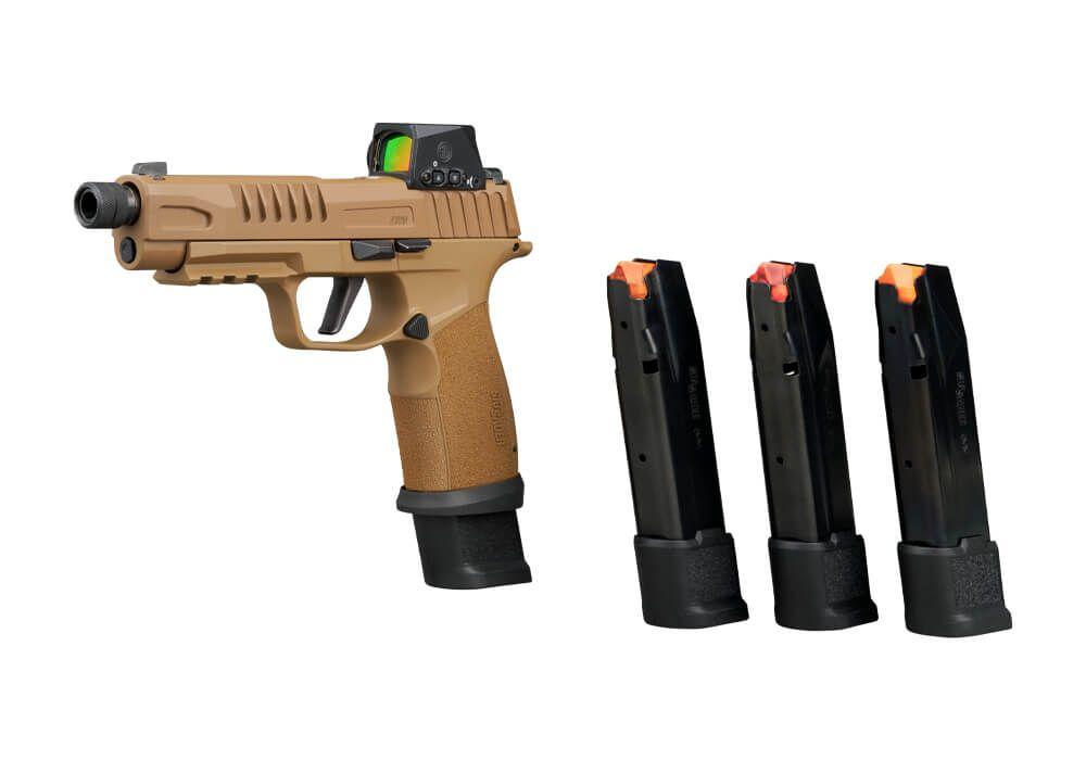 Sig Sauer P365 TacOps Handgun 9mm Luger 21rd Magazines (4) 5.1" Threaded Barrel Romeo-X