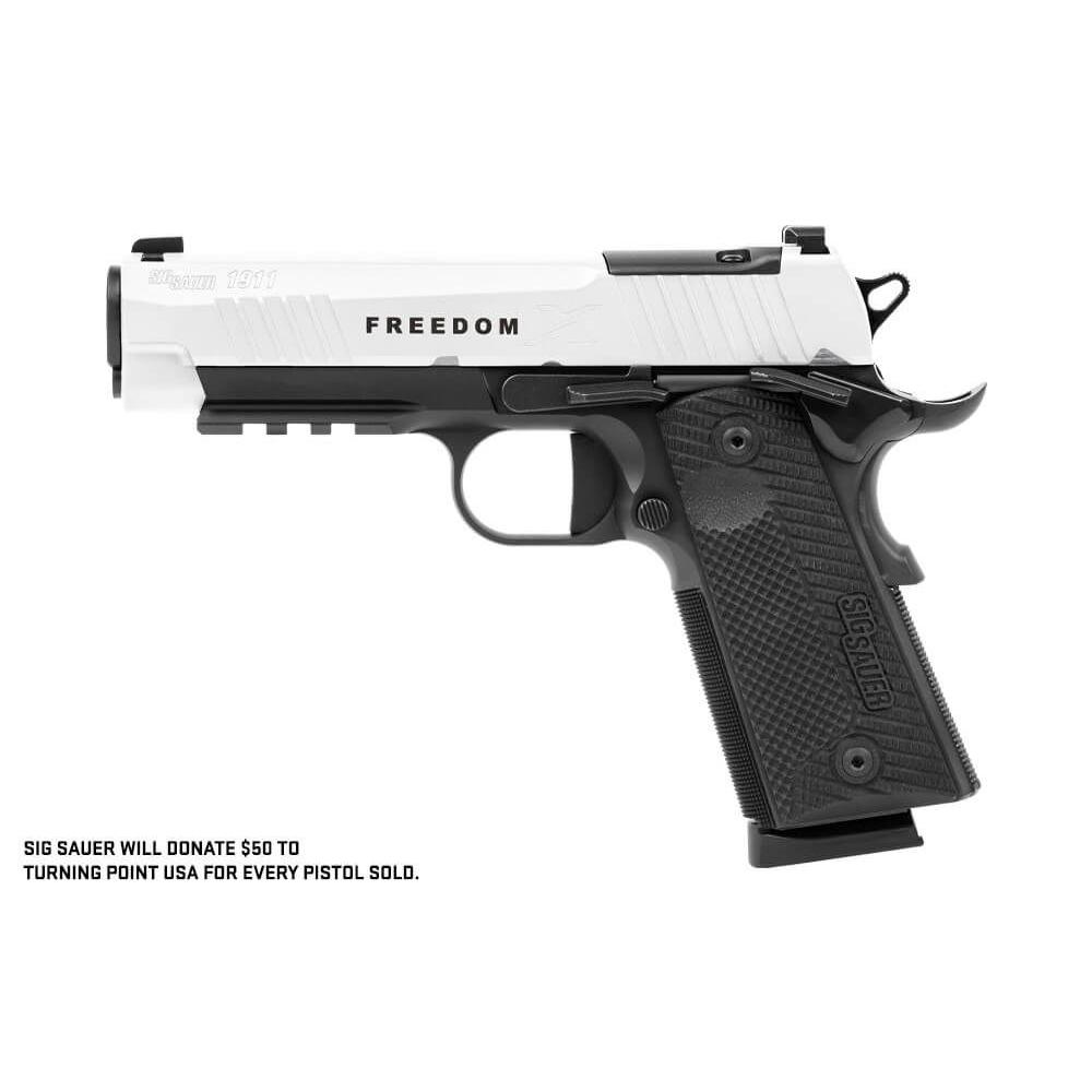 SIG 1911-XCarry Freedom Handgun .45 ACP 4.2" 8rd Magazines(2) Two-Tone White on Black Optic Ready