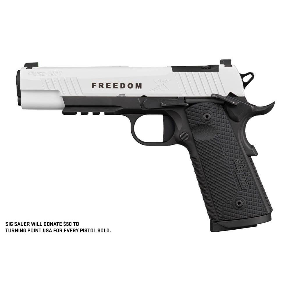 SIG 1911-X Freedom Handgun .45 ACP 5" 8rd Magazines(2) Two-Tone White on Black Optic Ready