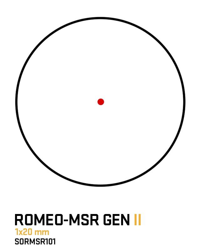 Sig Sauer Romeo-MSR GEN II Compact Red Dot Sight 1x20mm 2 MOA Red Dot 1 MOA Adj