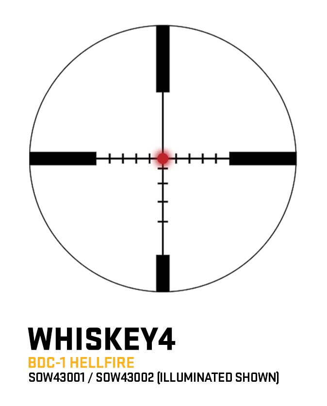Sig Sauer Whiskey 4 Rifle Scope 3-12x44 30mm SFP BDC-1 Hellfire Illum Black